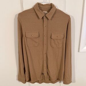 Faherty Men’s Tan Legend Button-Up Shirt, size large